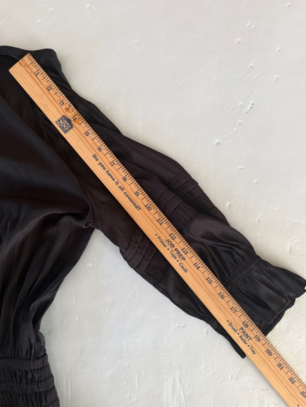 RAMY BROOK Black Dress Sz L Drop Waist Ruffle Hem Tie Neck Modern Elegance - Picture 13 of 16